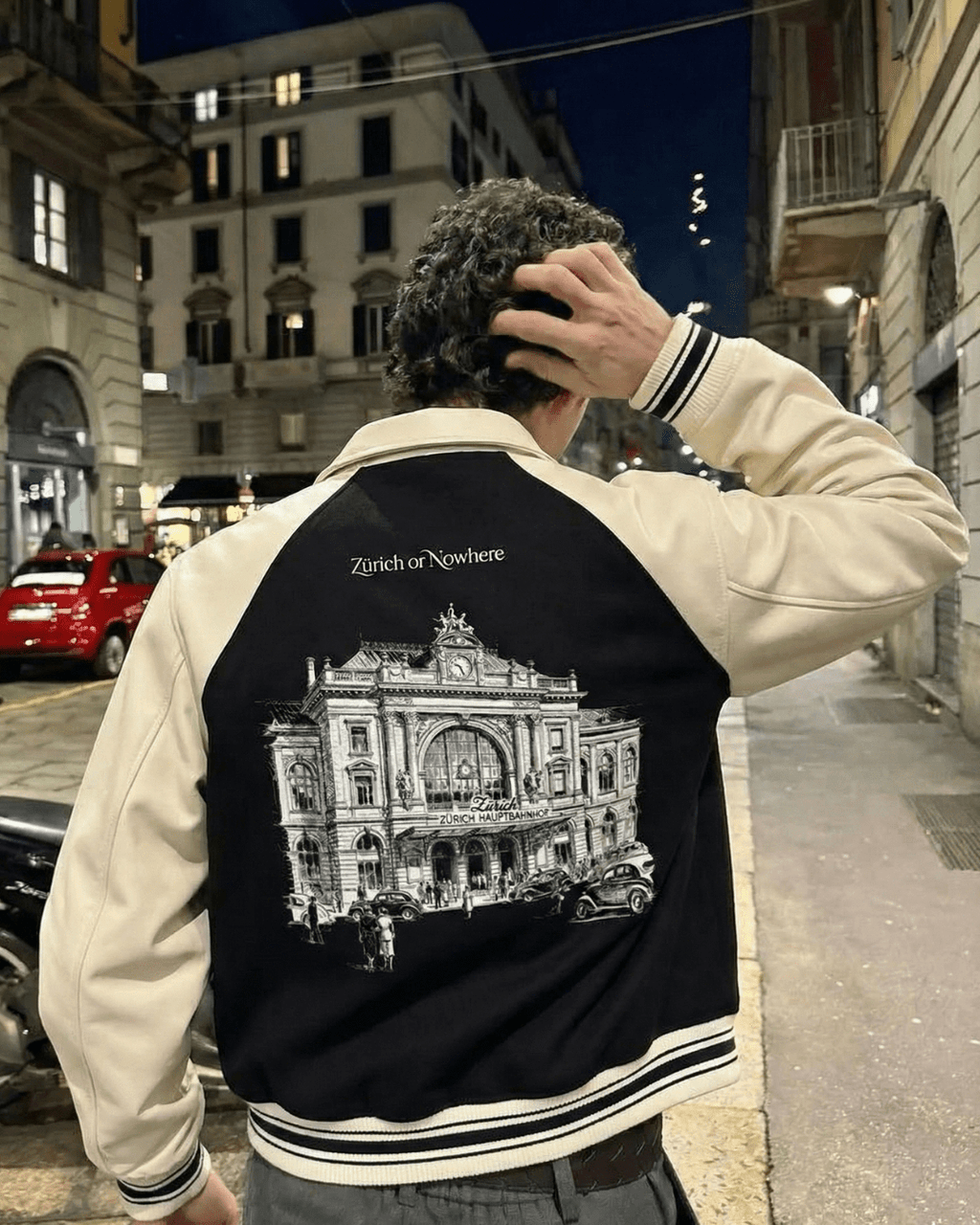 Oversized Varsity Bomber Baseball Jacke Zürich Hauptbahnhof – Heavyweight 380gsm | Jacke - ZoN