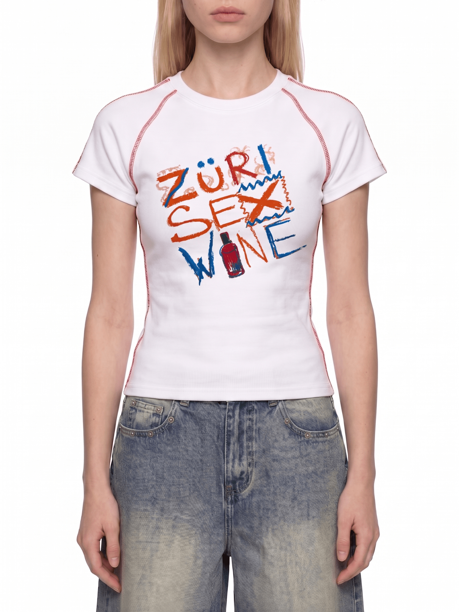 Women's Contrast Stitch Raglan T-Shirt - ZoN