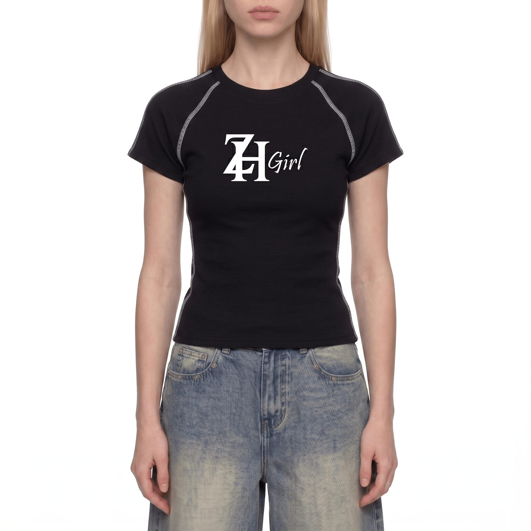 Women's Contrast Stitch Raglan T-Shirt - ZoN