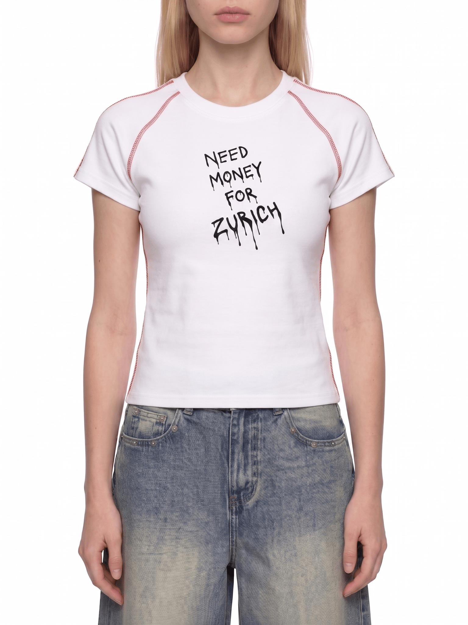 Women's Contrast Stitch Raglan T-Shirt - ZoN