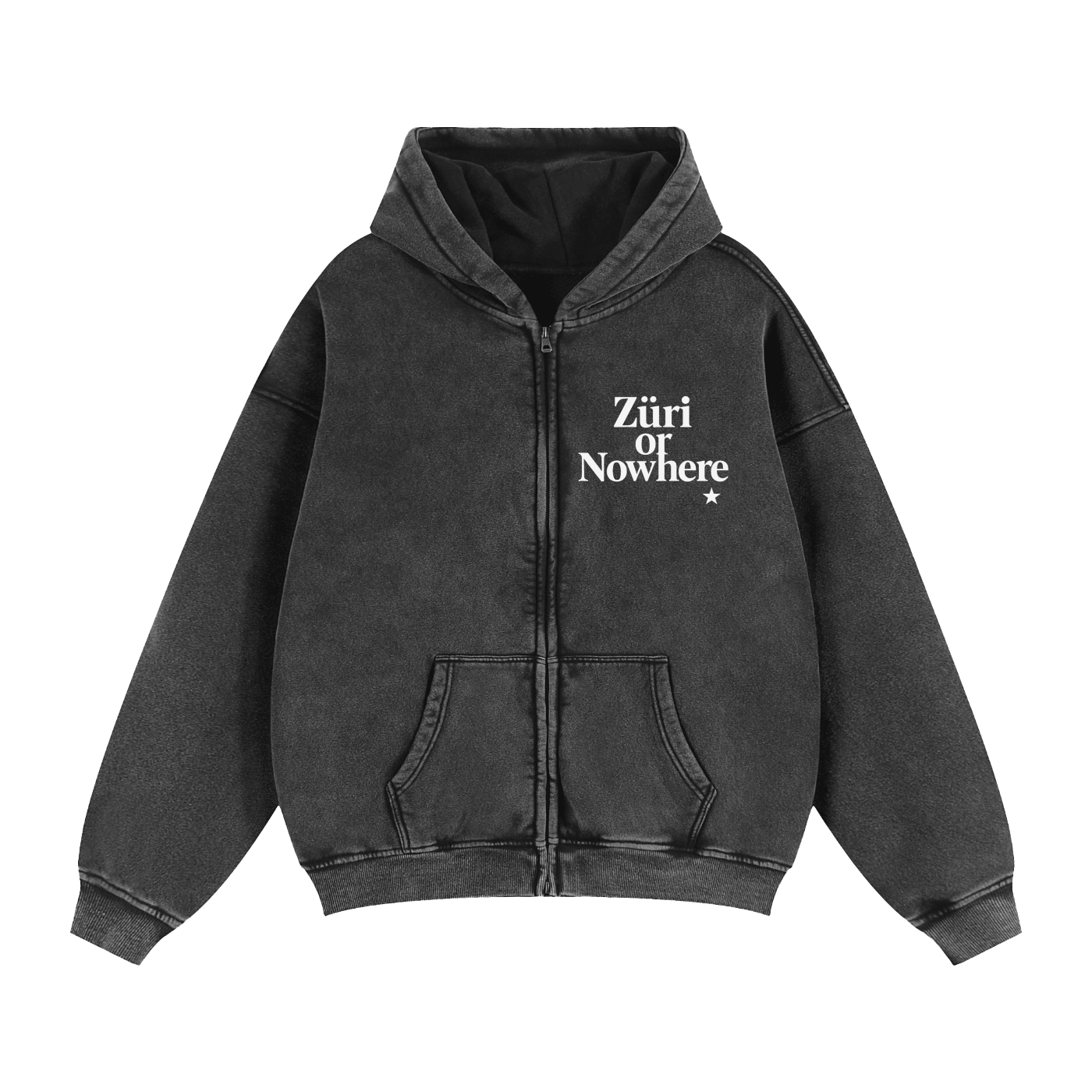 Zip-Through Boxy Hoodie - ZoN