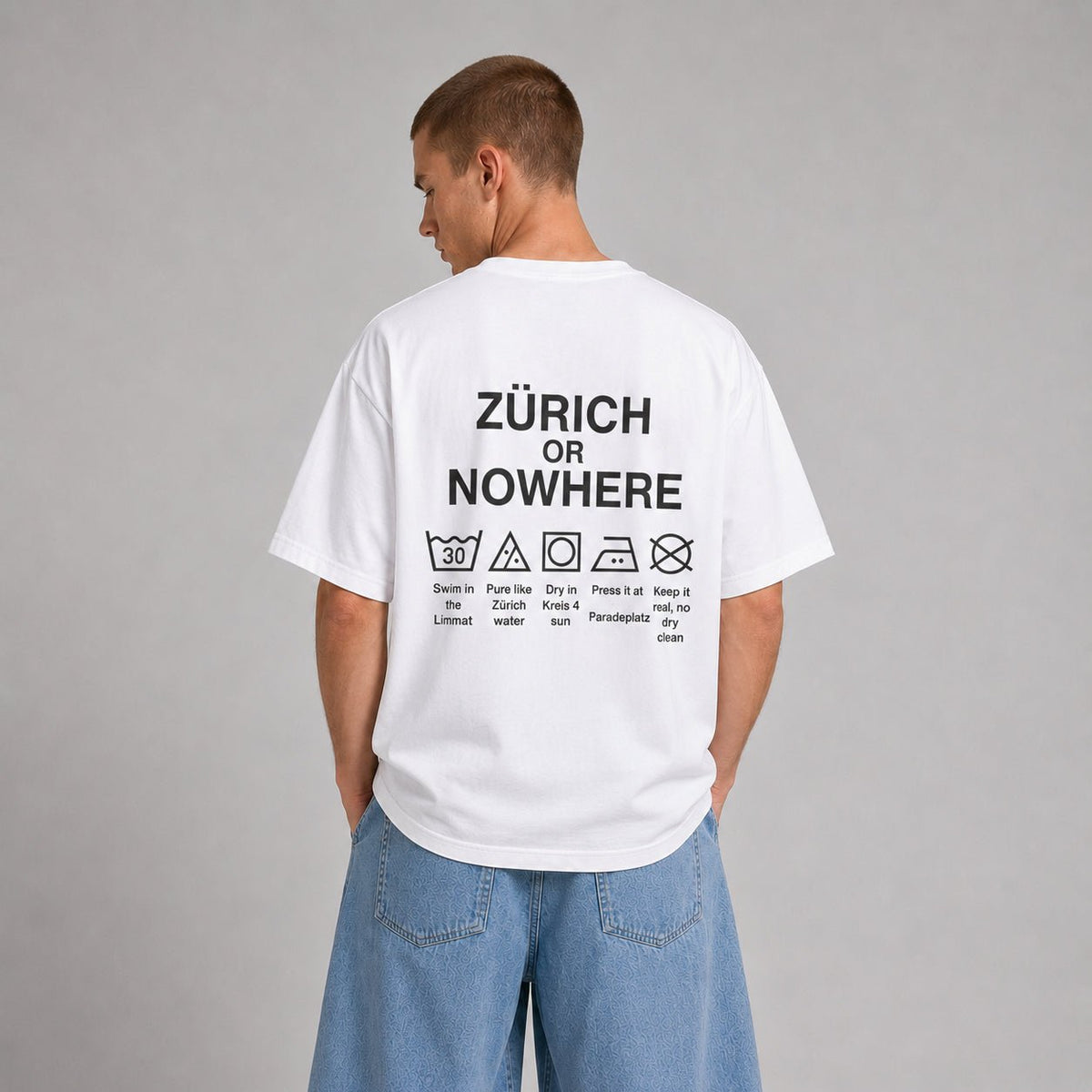 Zürich Carelabel Oversized Cotton T-Shirt - Streetwear Design T-shirt - ZoN