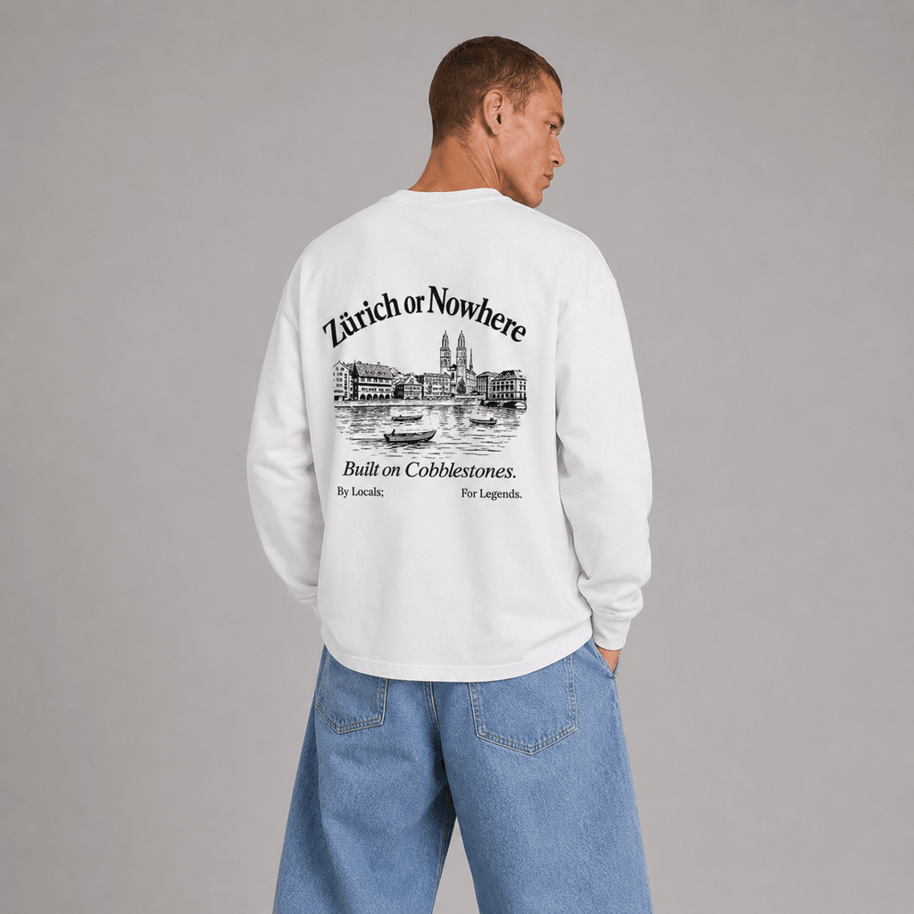 Zürich or Nowhere Built on Coblestone Longsleeve T-Shirt - 100% Baumwolle - ZoN